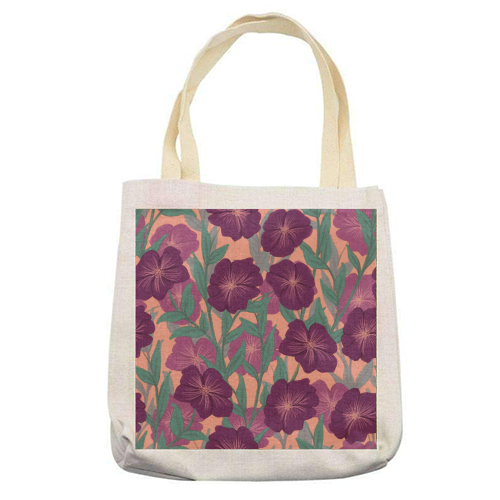 Bold Bloom Purple - printed canvas tote bag by Daniela di Niro