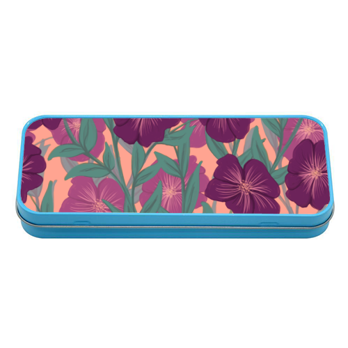 Bold Bloom Purple - tin pencil case by Daniela di Niro
