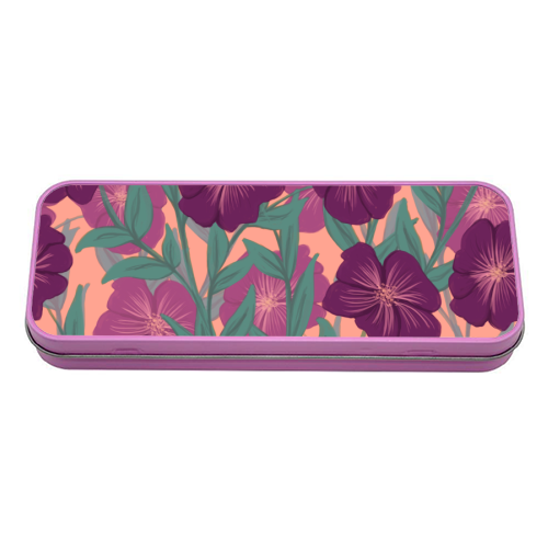 Bold Bloom Purple - tin pencil case by Daniela di Niro