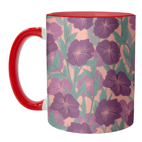 Bold Bloom Purple - unique mug by Daniela di Niro
