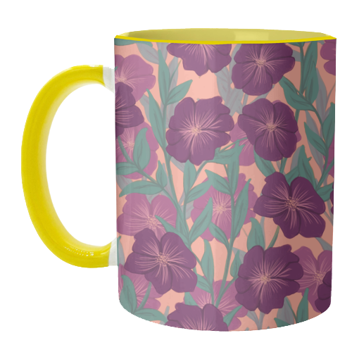 Bold Bloom Purple - unique mug by Daniela di Niro