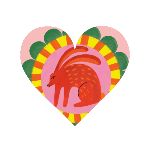 Bold Bright Folk Art Rabbit Illustration Painting Design - Magnet by AbiGoLucky