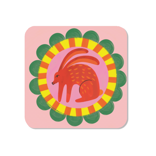 Bold Bright Folk Art Rabbit Illustration Painting Design - Magnet by AbiGoLucky