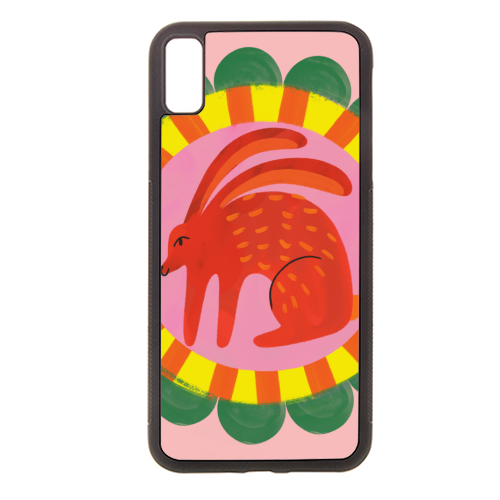 Bold Bright Folk Art Rabbit Illustration Painting Design - stylish phone case by AbiGoLucky