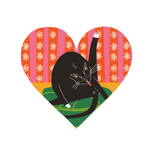 Bold Bright Illustration of Cat Licking Bum Funny Design - Magnet by AbiGoLucky