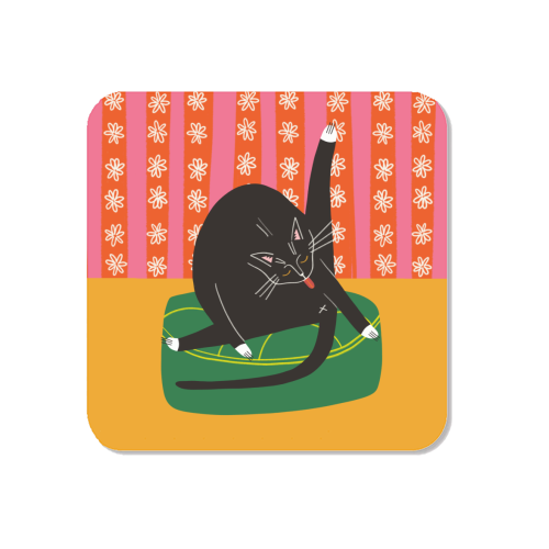 Bold Bright Illustration of Cat Licking Bum Funny Design - Magnet by AbiGoLucky