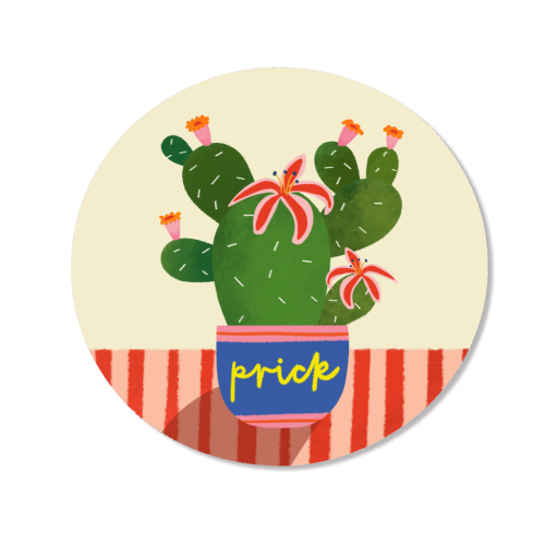Bold Bright Prick Funny Cactus Illustration Design - Magnet by AbiGoLucky
