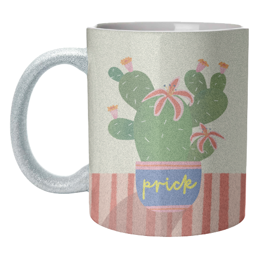 Bold Bright Prick Funny Cactus Illustration Design - unique mug by AbiGoLucky