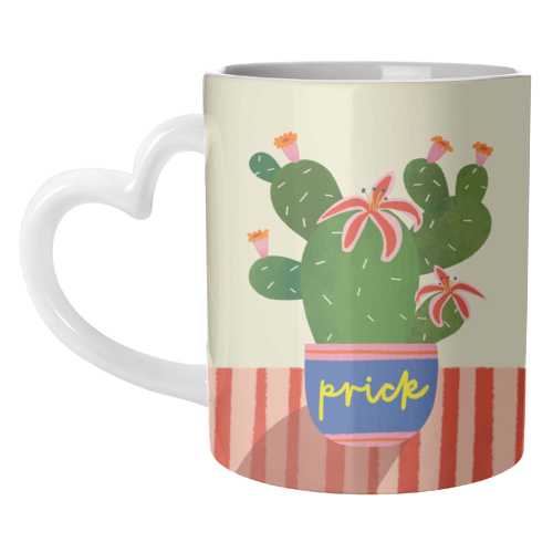 Bold Bright Prick Funny Cactus Illustration Design - unique mug by AbiGoLucky