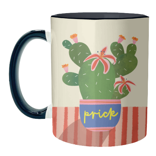 Bold Bright Prick Funny Cactus Illustration Design - unique mug by AbiGoLucky