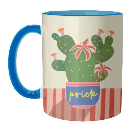 Bold Bright Prick Funny Cactus Illustration Design - unique mug by AbiGoLucky