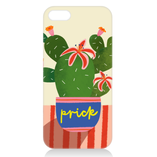 Bold Bright Prick Funny Cactus Illustration Design - unique phone case by AbiGoLucky