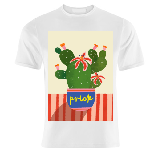Bold Bright Prick Funny Cactus Illustration Design - unique t shirt by AbiGoLucky