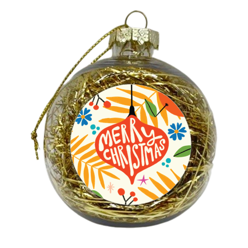 Bold Colourful Festive Xmas Christmas Giftware - xmas bauble by AbiGoLucky