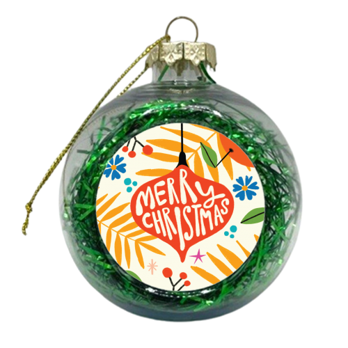 Bold Colourful Festive Xmas Christmas Giftware - xmas bauble by AbiGoLucky