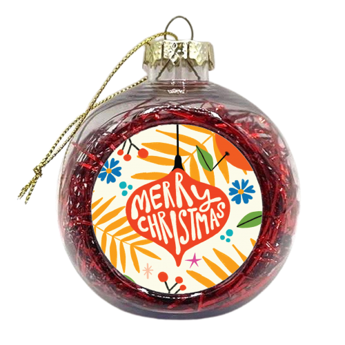 Bold Colourful Festive Xmas Christmas Giftware - xmas bauble by AbiGoLucky