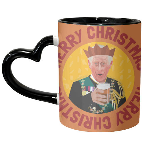 Bold Festive King Charles Christmas Giftware Illustration - unique mug by AbiGoLucky