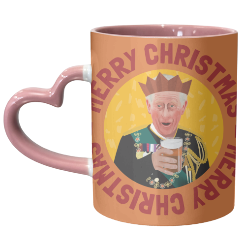 Bold Festive King Charles Christmas Giftware Illustration - unique mug by AbiGoLucky
