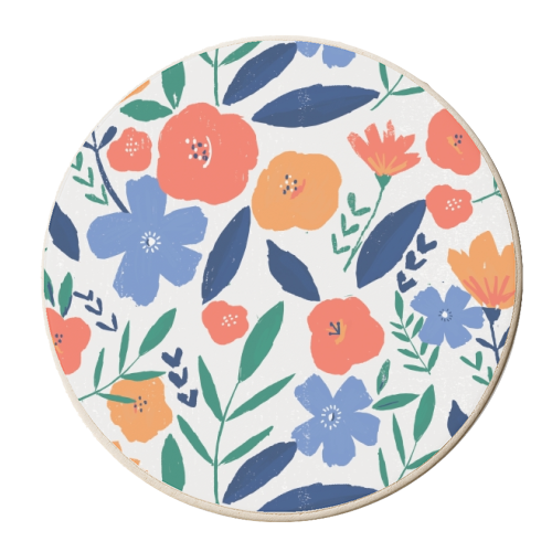 bold minimal flower pattern - personalised beer coaster by lauradidthis