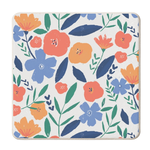 bold minimal flower pattern - personalised beer coaster by lauradidthis