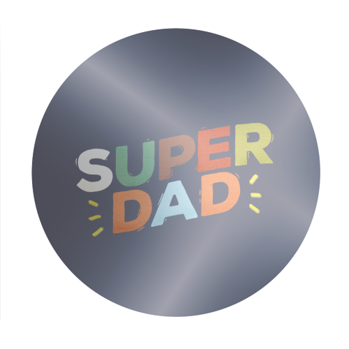 Bold Retro "SUPER DAD" Typography – Colorful Father's Day Design - Circle Sticker by Ania Wieclaw