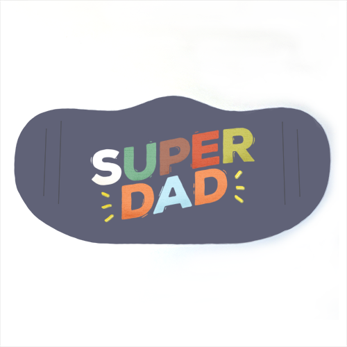 Bold Retro "SUPER DAD" Typography – Colorful Father's Day Design - face cover mask by Ania Wieclaw