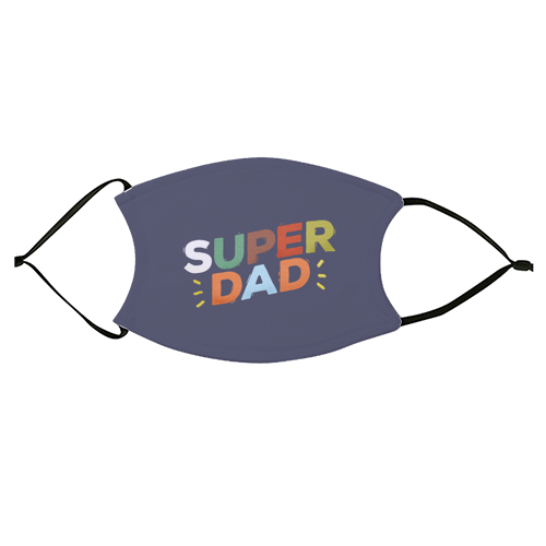Bold Retro "SUPER DAD" Typography – Colorful Father's Day Design - face cover mask by Ania Wieclaw