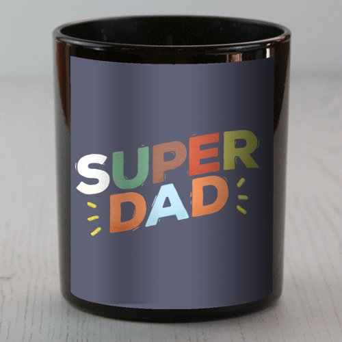 Bold Retro "SUPER DAD" Typography – Colorful Father's Day Design - scented candle by Ania Wieclaw