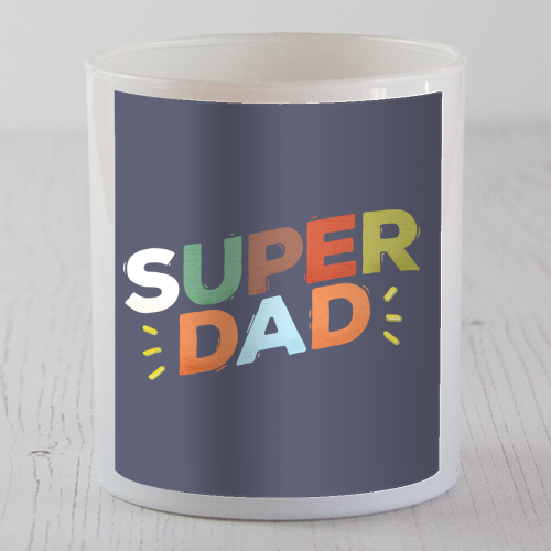 Bold Retro "SUPER DAD" Typography – Colorful Father's Day Design - scented candle by Ania Wieclaw