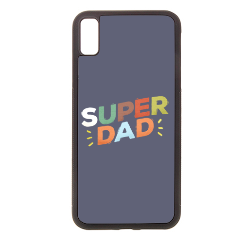 Bold Retro "SUPER DAD" Typography – Colorful Father's Day Design - stylish phone case by Ania Wieclaw