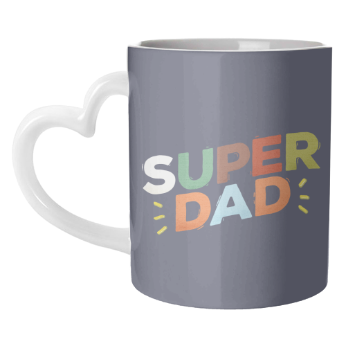 Bold Retro "SUPER DAD" Typography – Colorful Father's Day Design - unique mug by Ania Wieclaw