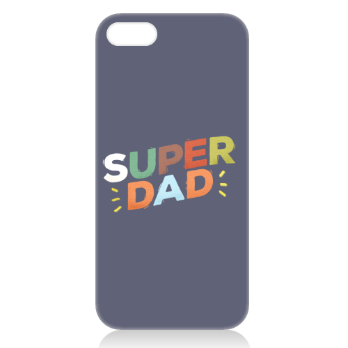 Bold Retro "SUPER DAD" Typography – Colorful Father's Day Design - unique phone case by Ania Wieclaw