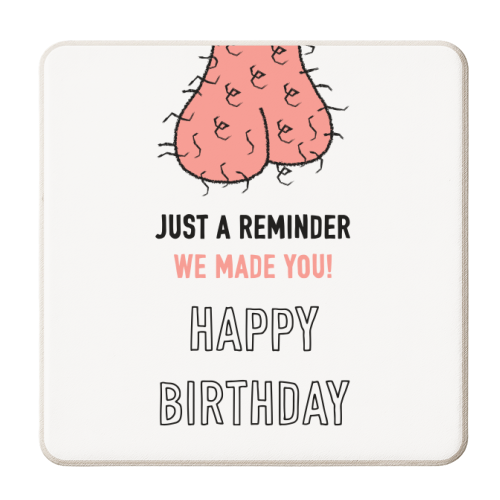 Bollocks Birthday Card - personalised beer coaster by Adam Regester