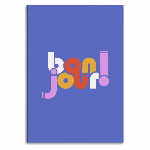 BON JOUR! FRENCH TYPOGRAPHY - personalised A4, A5, A6 notebook by Ania Wieclaw