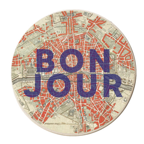 Bonjour - personalised beer coaster by The 13 Prints