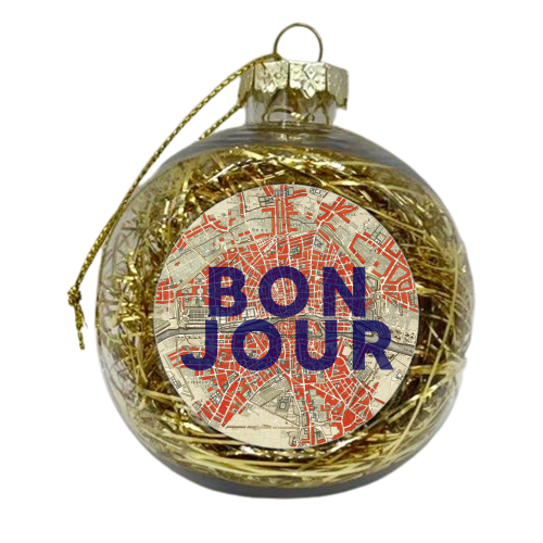Bonjour - xmas bauble by The 13 Prints