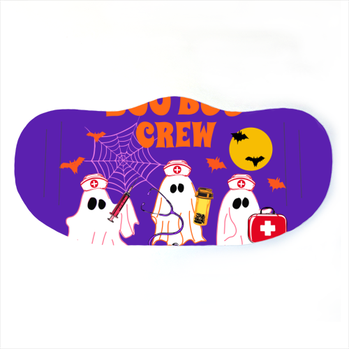 Boo Boo Crew Halloween Ghost Nurse with Bats Illustration  Description: - face cover mask by EZbie