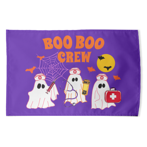 Boo Boo Crew Halloween Ghost Nurse with Bats Illustration  Description: - funny tea towel by EZbie