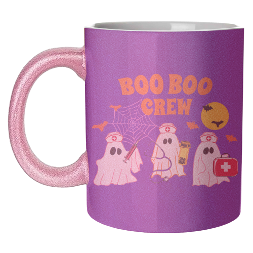 Boo Boo Crew Halloween Ghost Nurse with Bats Illustration  Description: - unique mug by EZbie