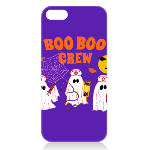 Boo Boo Crew Halloween Ghost Nurse with Bats Illustration  Description: - unique phone case by EZbie