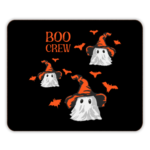 Boo Crew Halloween Ghost with Witch Hat and Bats - designer placemat by EZbie