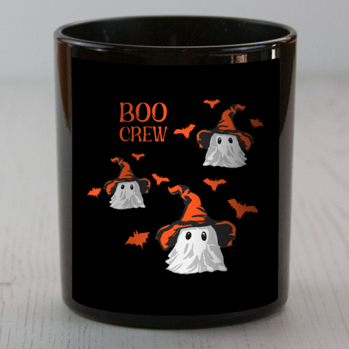 Boo Crew Halloween Ghost with Witch Hat and Bats - scented candle by EZbie