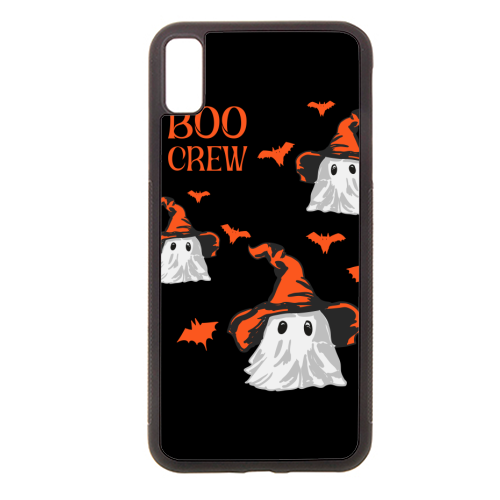 Boo Crew Halloween Ghost with Witch Hat and Bats - stylish phone case by EZbie