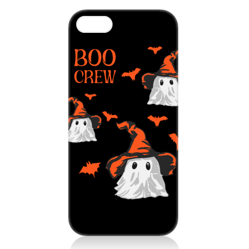 Boo Crew Halloween Ghost with Witch Hat and Bats - unique phone case by EZbie