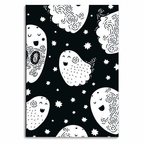boo cute ghosts - personalised A4, A5, A6 notebook by haris kavalla