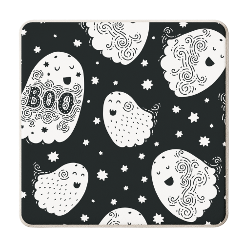 boo cute ghosts - personalised beer coaster by haris kavalla