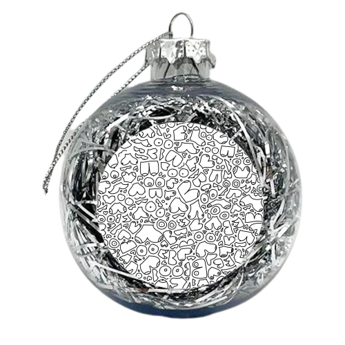 Boob minimalist pattern - xmas bauble by andrea zuza