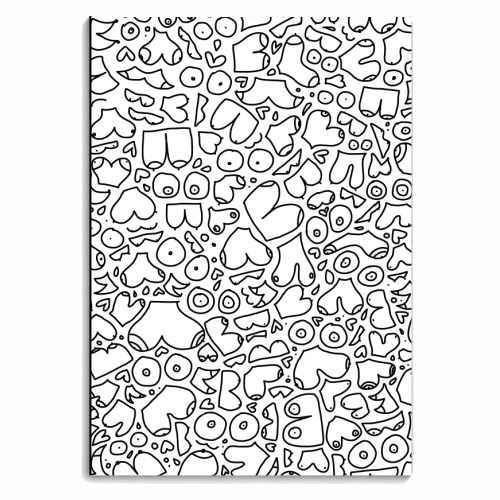 Boob minimalist pattern - personalised A4, A5, A6 notebook by andrea zuza