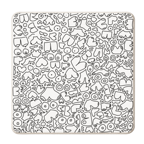 Boob minimalist pattern - personalised beer coaster by andrea zuza