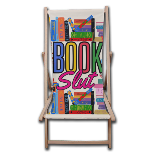 Book Slut - canvas deck chair by Lilly Rose